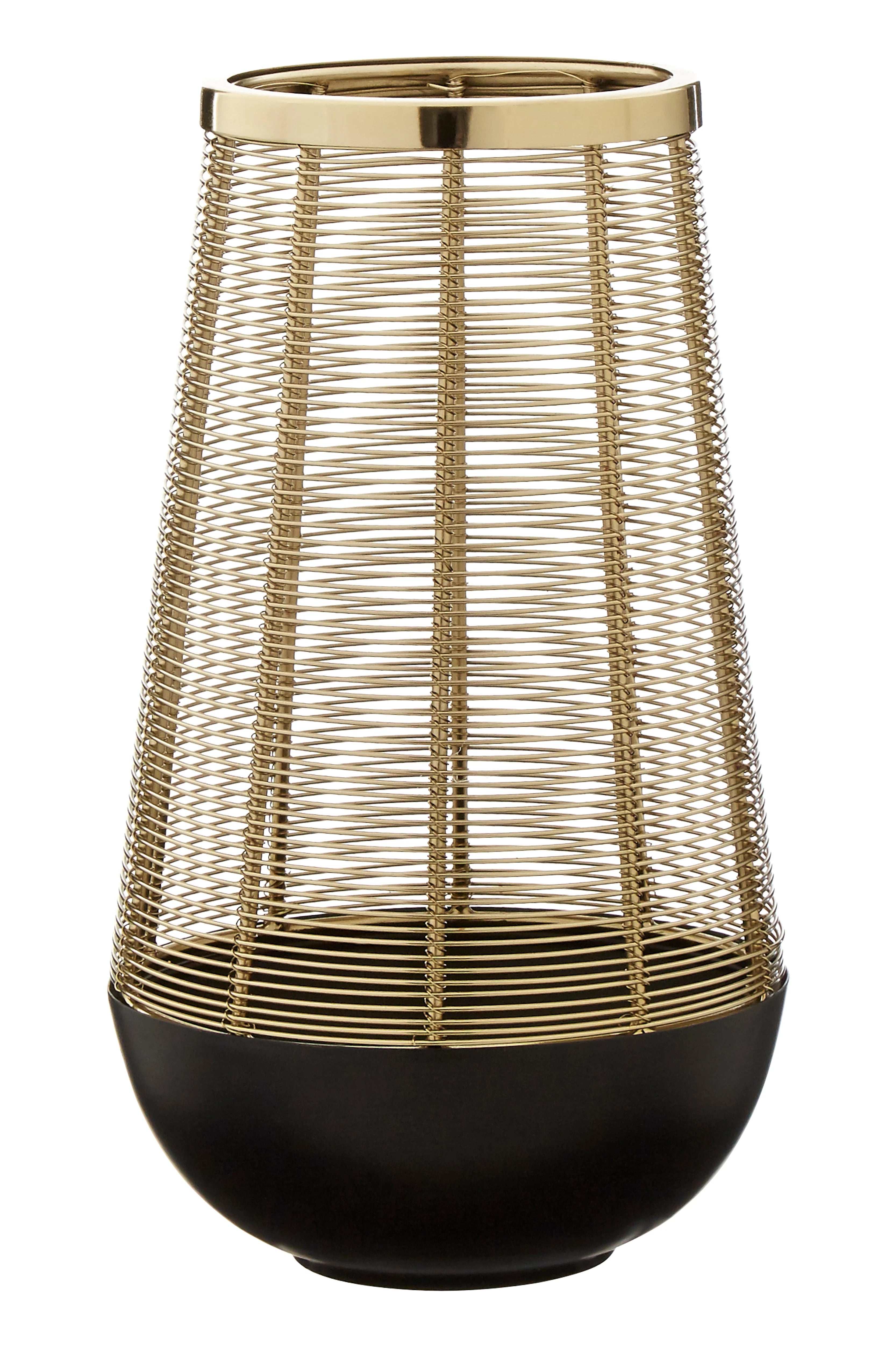 Collett Gold & Black Tapered Hurricane Candle Holder | Small